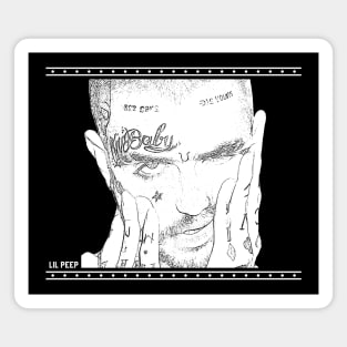 lil peep // white retro Magnet